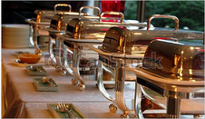 buffet station with silver covers 2